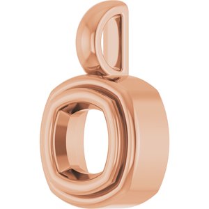 18K Rose Gold 5x5 mm Cushion Charm/Pendant Mounting – image 4
