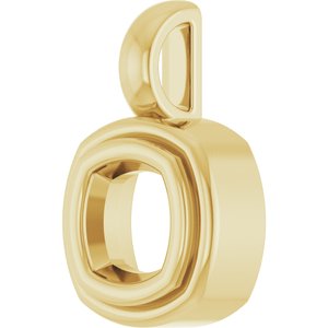 14K Yellow Gold 5x5 mm Cushion Charm/Pendant Mounting – image 4
