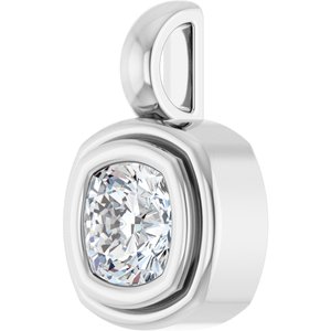 Continuum Sterling Silver 5x5 mm Cushion Charm/Pendant Mounting – image 3