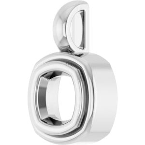 10K X1 White Gold 5x5 mm Cushion Charm/Pendant Mounting – image 4