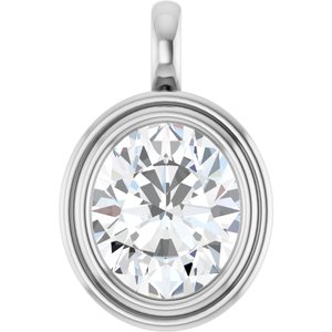 14K White Gold 13x11 mm Oval Charm/Pendant Mounting