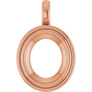 14K Rose Gold 13x11 mm Oval Charm/Pendant Mounting – image 2