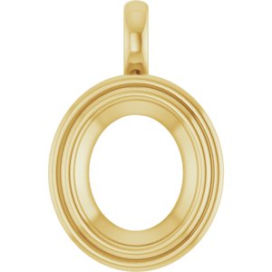 14K Yellow Gold 13x11 mm Oval Charm/Pendant Mounting – image 2