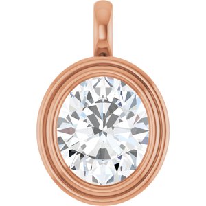 10K Rose Gold 13x11 mm Oval Charm/Pendant Mounting