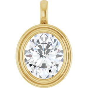 10K Yellow Gold 13x11 mm Oval Charm/Pendant Mounting