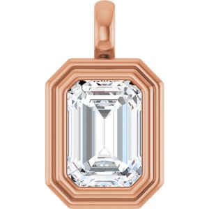 10K Rose Gold 10x7 mm Emerald Charm/Pendant Mounting