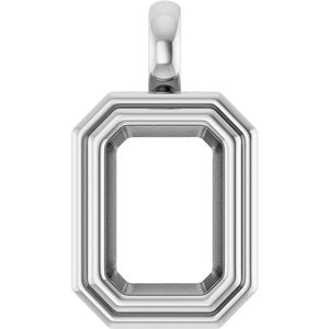 Sterling Silver 10x7 mm Emerald Charm/Pendant Mounting – image 2