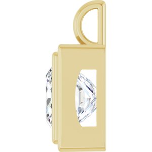 18K Yellow Gold 12x12 mm Square Charm/Pendant Mounting – image 5