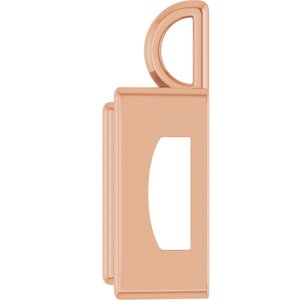 18K Rose Gold 12x12 mm Square Charm/Pendant Mounting – image 6