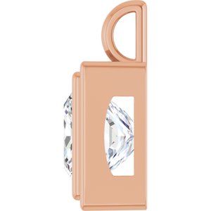 10K Rose Gold 12x12 mm Square Charm/Pendant Mounting – image 5