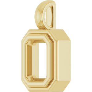 18K Yellow Gold 6.5x4.5 mm Emerald Charm/Pendant Mounting – image 4