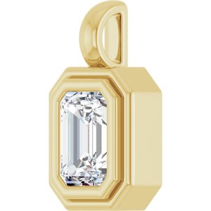 18K Yellow Gold 6.5x4.5 mm Emerald Charm/Pendant Mounting – image 3