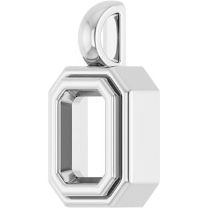 10K White Gold 6.5x4.5 mm Emerald Charm/Pendant Mounting – image 4