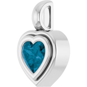 Platinum Natural London Blue Topaz Charm/Pendant – image 2