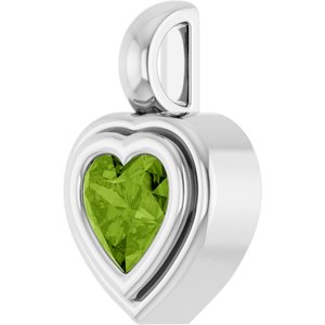 14K White Gold Natural Peridot Charm/Pendant – image 2