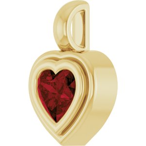 14K Yellow Gold Natural Mozambique Garnet Charm/Pendant – image 2
