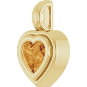 14K Yellow Gold Natural Citrine Charm/Pendant – image 2