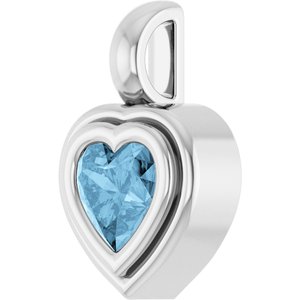 Platinum Natural Sky Blue Topaz Charm/Pendant