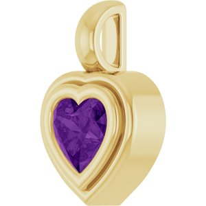 14K Yellow Gold Natural Amethyst Charm/Pendant – image 2