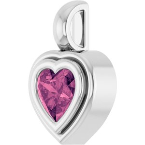 Sterling Silver Natural Pink Tourmaline Charm/Pendant – image 2
