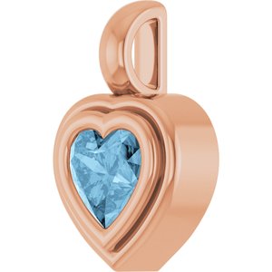 14K Rose Gold Natural Sky Blue Topaz Charm/Pendant – image 2