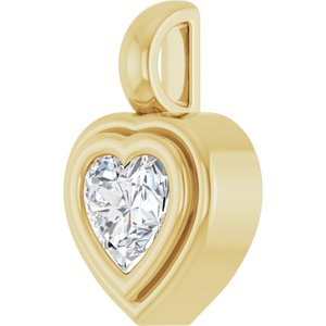 14K Yellow Gold 5x5 mm Heart Charm/Pendant Mounting – image 3