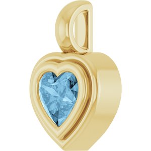 14K Yellow Gold Natural Sky Blue Topaz Charm/Pendant – image 2