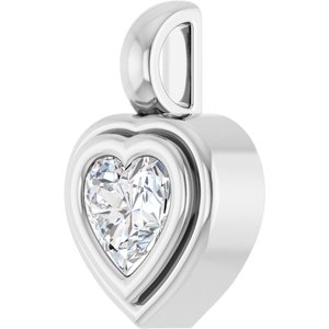 18K Palladium White Gold 5x5 mm Heart Charm/Pendant Mounting – image 3