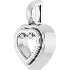 14K White Gold 5x5 mm Heart Charm/Pendant Mounting – image 4