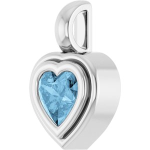 Platinum Natural Sky Blue Topaz Charm/Pendant – image 2