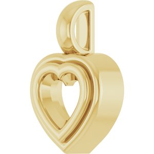 14K Yellow Gold 5x5 mm Heart Charm/Pendant Mounting – image 4