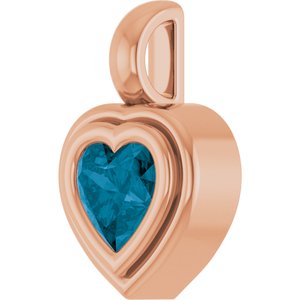 14K Rose Gold Natural London Blue Topaz Charm/Pendant – image 2