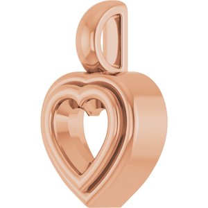 18K Rose Gold 5x5 mm Heart Charm/Pendant Mounting – image 4
