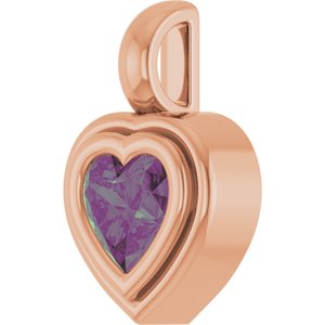 14K Rose Gold Lab-Grown Alexandrite Charm/Pendant – image 2