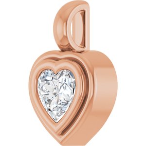 18K Rose Gold 5x5 mm Heart Charm/Pendant Mounting – image 3