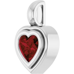 14K White Gold Natural Mozambique Garnet Charm/Pendant – image 2