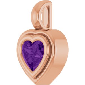 14K Rose Gold Natural Amethyst Charm/Pendant – image 2