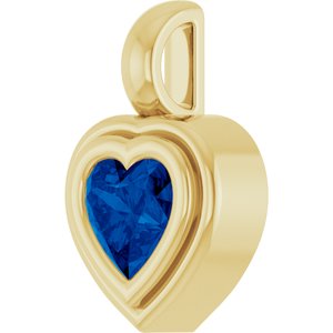 14K Yellow Gold Natural Blue Sapphire Charm/Pendant – image 2