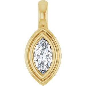 14K Yellow Gold 6x3 mm Marquise Charm/Pendant Mounting