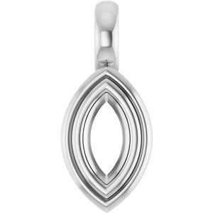 14K White Gold 6x3 mm Marquise Charm/Pendant Mounting – image 2