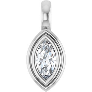 18K White Gold 6x3 mm Marquise Charm/Pendant Mounting