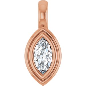 18K Rose Gold 6x3 mm Marquise Charm/Pendant Mounting