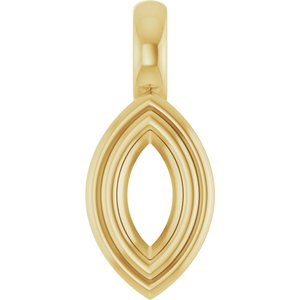 14K Yellow Gold 6x3 mm Marquise Charm/Pendant Mounting – image 2