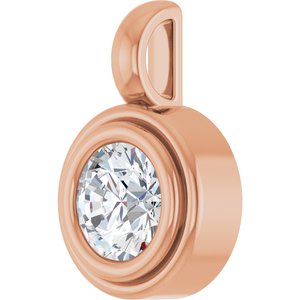 10K Rose Gold 5.8 mm Round Charm/Pendant Mounting – image 3