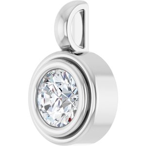 18K X1 White Gold 5.8 mm Round Charm/Pendant Mounting – image 3