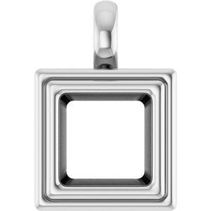 Sterling Silver 7.5x7.5 mm Square Charm/Pendant Mounting – image 2