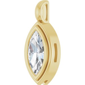 18K Yellow Gold 11x5.5 mm Marquise Charm/Pendant Mounting – image 3
