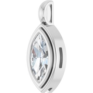 18K Palladium White Gold 11x5.5 mm Marquise Charm/Pendant Mounting – image 3