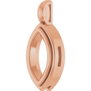 18K Rose Gold 11x5.5 mm Marquise Charm/Pendant Mounting – image 4