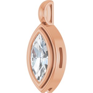 18K Rose Gold 11x5.5 mm Marquise Charm/Pendant Mounting – image 3